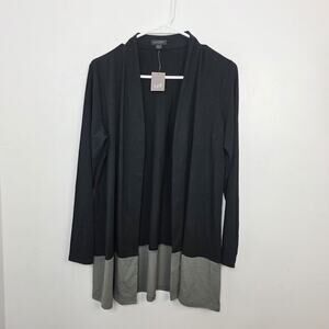 J. Jill Wearever Collection Black Green Minimalist‎ Cardigan Size Small Petite